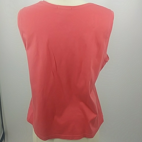 Talbots coral linen jacket w matching shell-sz 12 - Picture 7 of 8